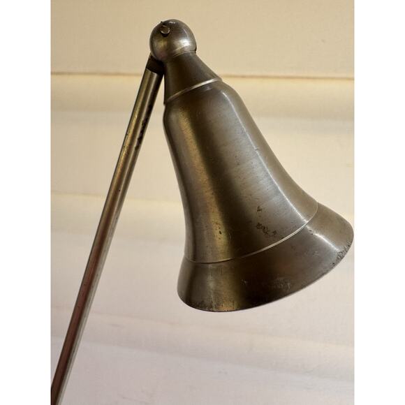 Vintage Pewter Brushed silver tone Candle Snuffer Colonial Early American Look - Picture 2 of 10